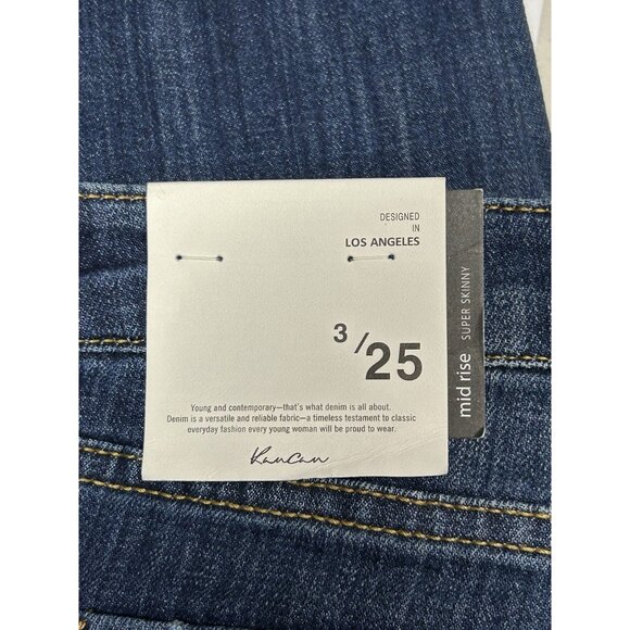 KanCan Ashlyn Mid Rise Super Skinny Jeans in Dark Wash - Sz 3/25 NWT - Picture 6 of 7